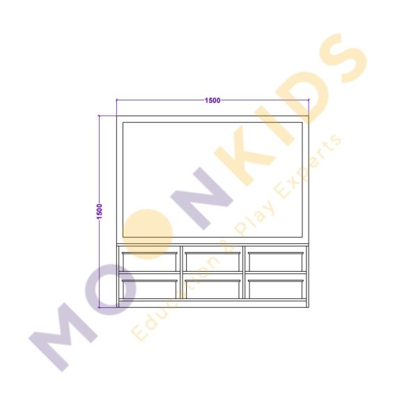 6 Tray Unit With Cork Board
