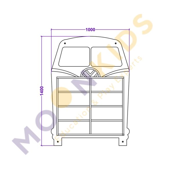 Bus Shaped Wall Storage