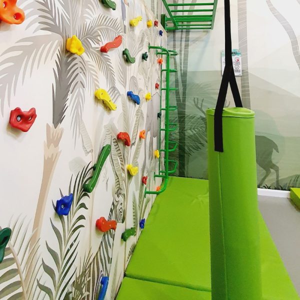 CLI69 - Sensory Climbing Wall With Monkey Bar & Graphic Wallpaper