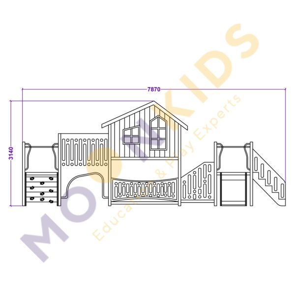 Climbing Frame With Slide and Accessories