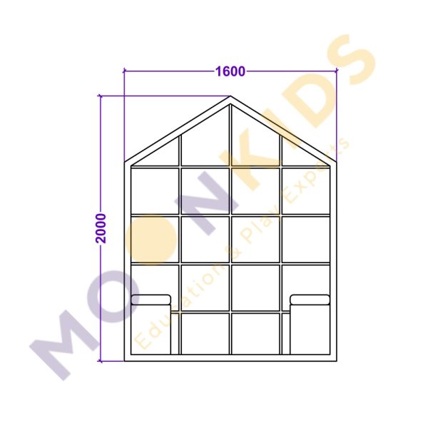 House Shape Shelving Unit With Bench Seating