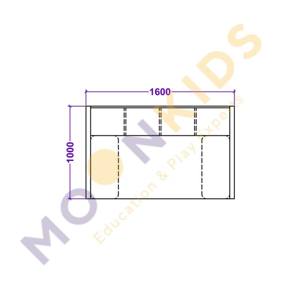 House Shape Shelving Unit With Bench Seating
