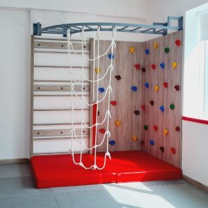 Corner Climbing Wall With Curve Monkey Bar