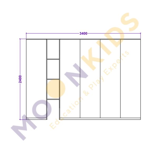 L Shape Cupboard Set