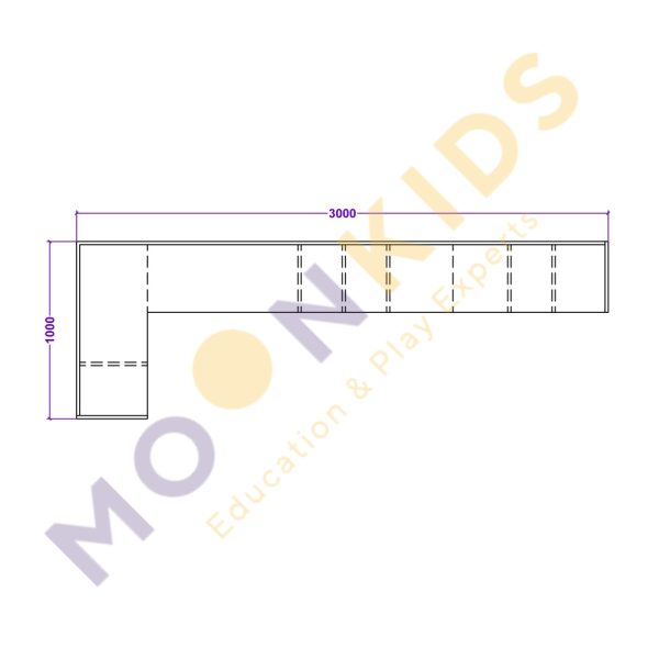 L-shaped Multi Cell Shelf Unit