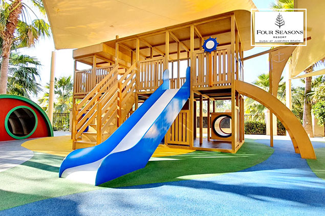 Four Seasons outdoor playground design and installation by Moon Kids