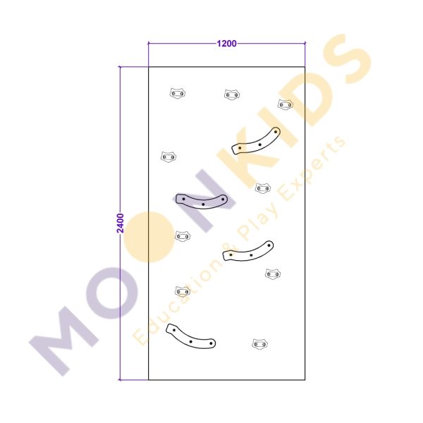 Moon Kids Climbing Wall with Shaped Grips