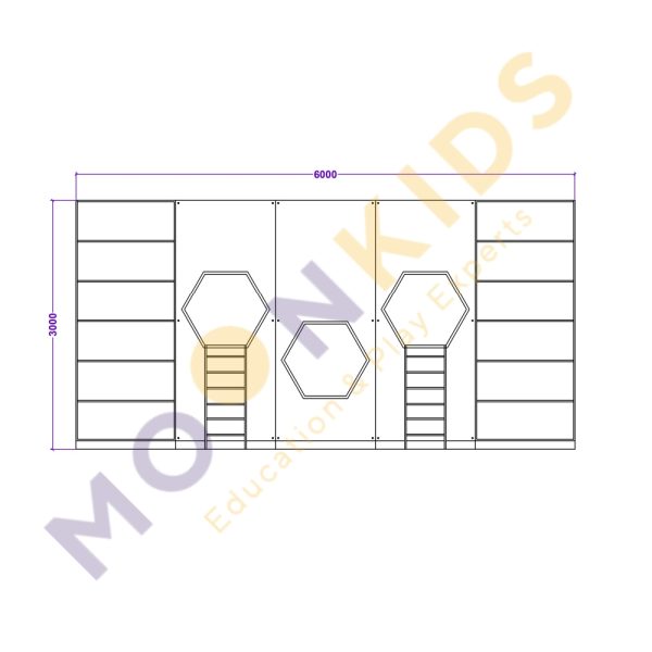 Moon Kids Hexagonal Wall Seating