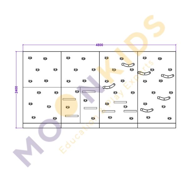 Moon Kids Sensory Climbing Wall with Custom Shaped 4 Panels