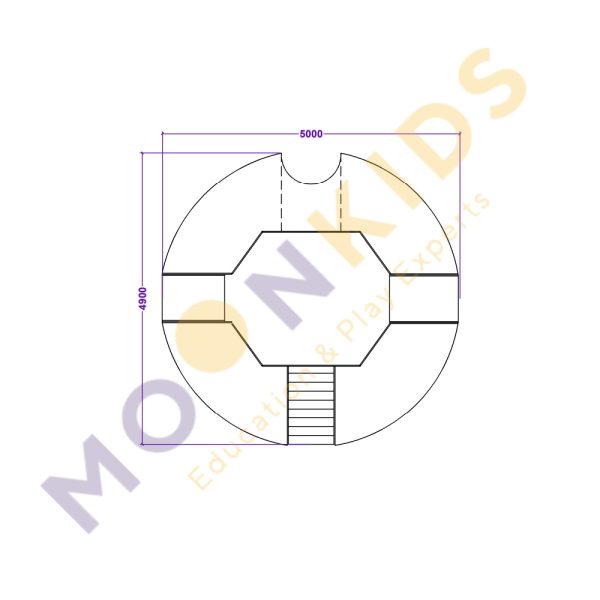 Moon Kids Tunnel Climber with Step & Slide