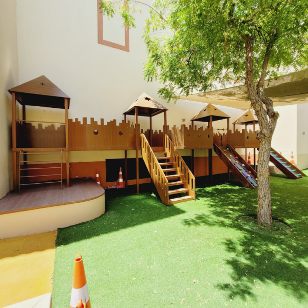 Climbing Frame With Wooden Slide and Hammock Swings