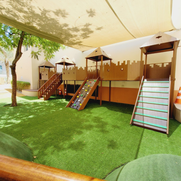 Climbing Frame With Wooden Slide and Hammock Swings