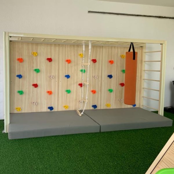Monkey Bars Set With 3 Panel Climbing Wall