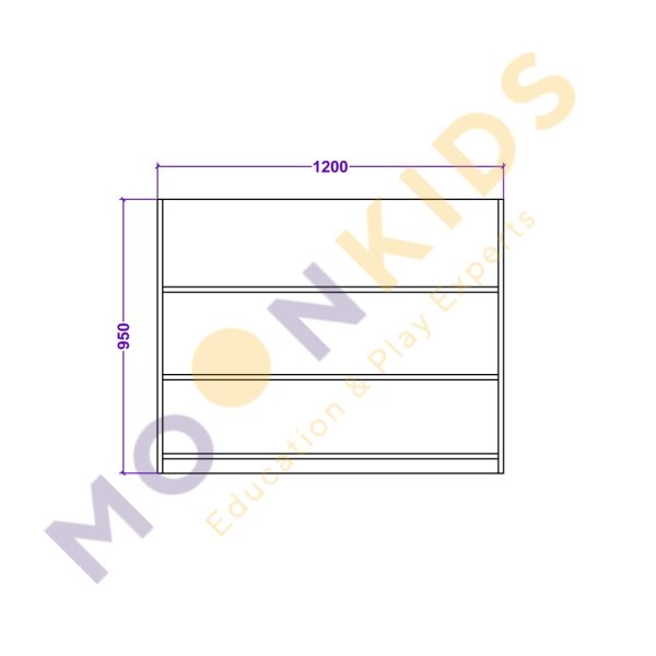 Open 3 Shelf Unit Plain Back