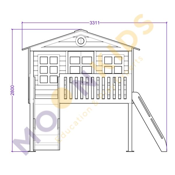 Platform-Playhouse-with-Steps-Slide