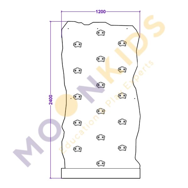 Rock Face Climbing Wall With Mat