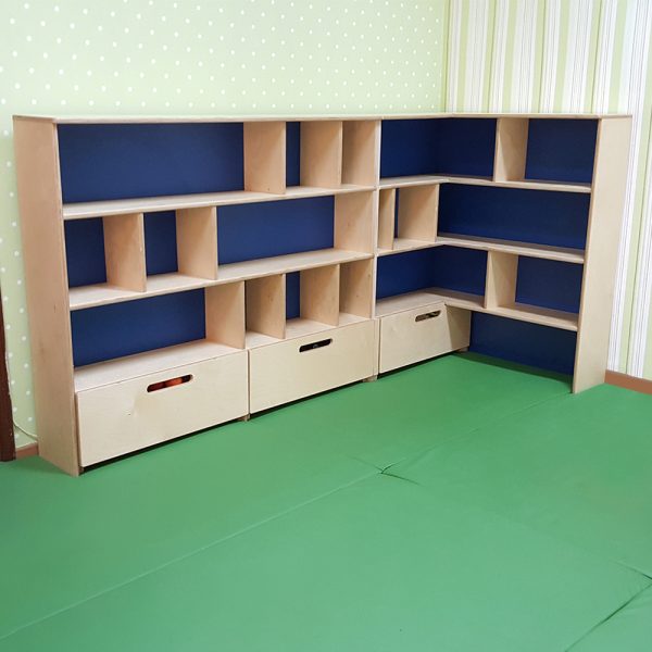 L-shaped Multi Cell Shelf Unit