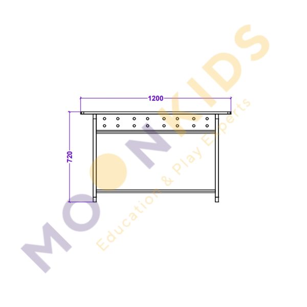 Secondary Class Room – Gold Perforated Table 01