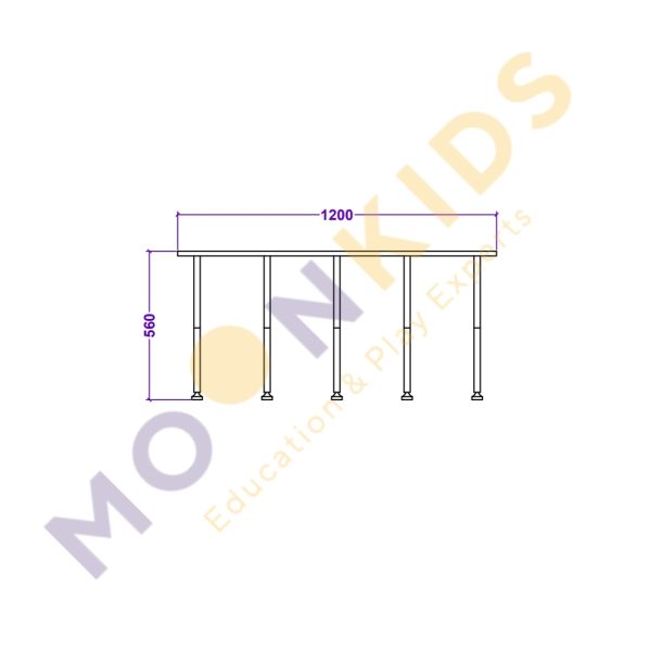 Secondary Class Room – Semi Circle Adjustable Age Multi Table 01