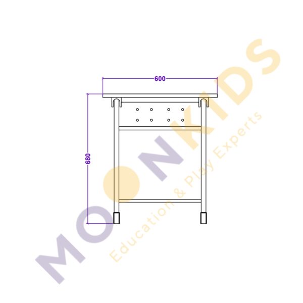 Secondary Class Room – Silver Perforated Desk