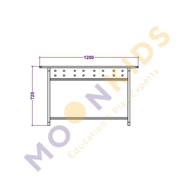 Secondary Class Room – Sliver Perforated Table 01