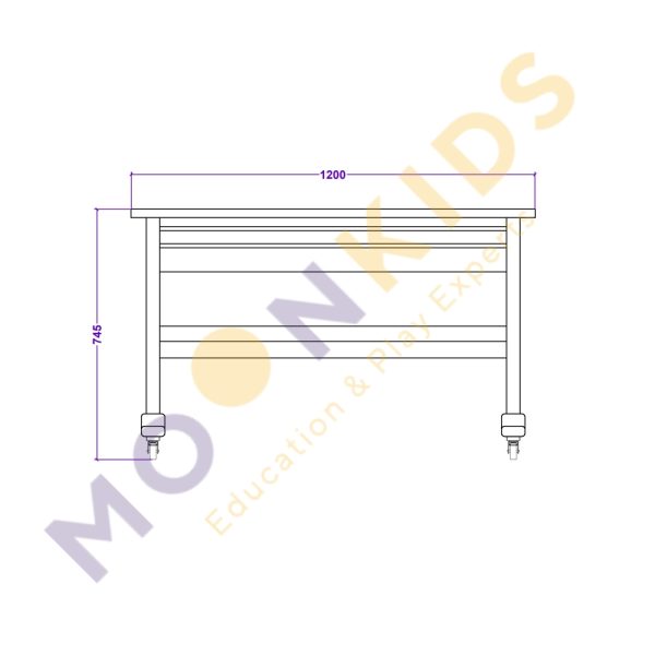Secondary Class Room – Trolley Table with Drawer 01
