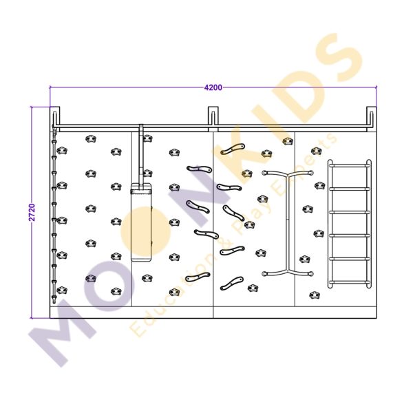 Sensory Climbing Wall With Monkey Bars Graphic Wallpaper