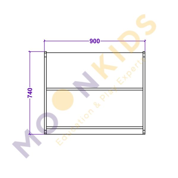 Single Side 2 Shelf Book Stand With Acrylic Mirror on Back