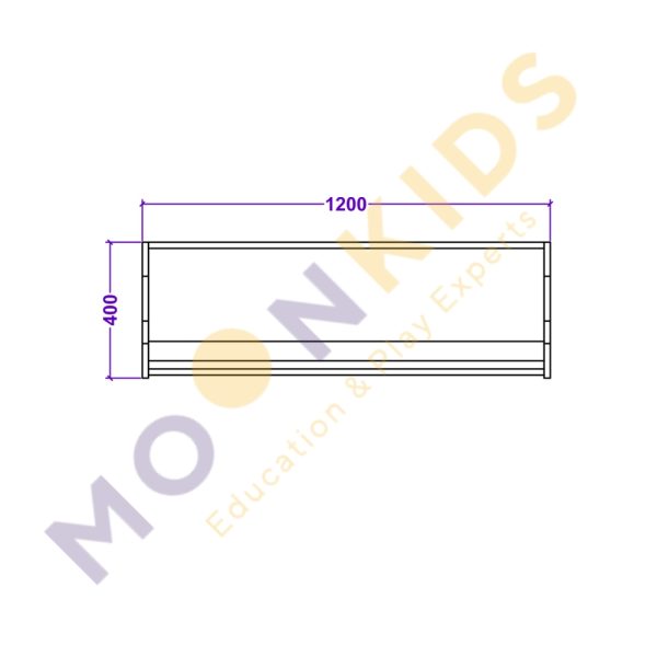 Single Side 3 Shelf Book Stand With Plain Back