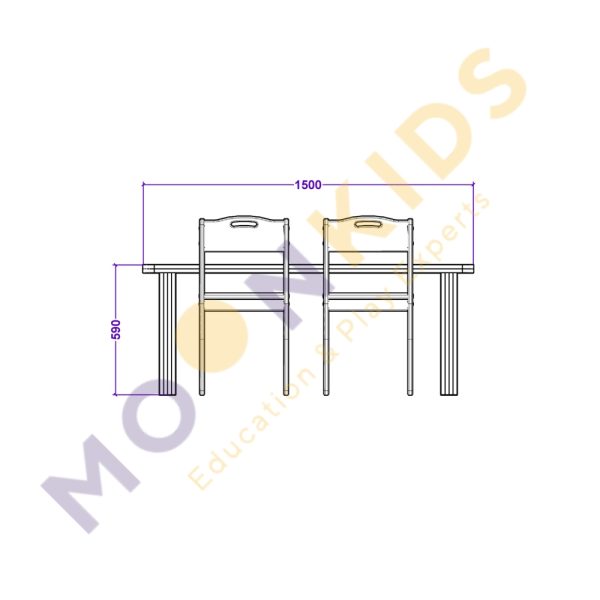 Small Work Bench &amp 4 Chair Set - White &amp Maple
