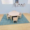 Round Table & 4 Chair Set – Pink