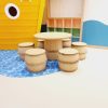 Round Barrel Table and Stool