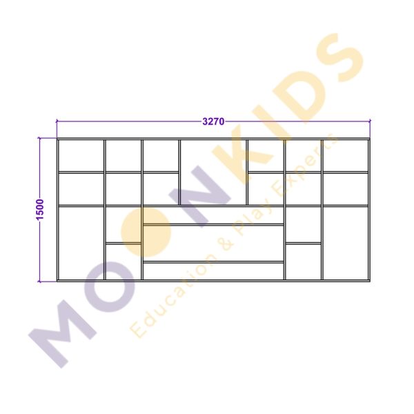 Wall Mounted Multi Cell Shelf Unit