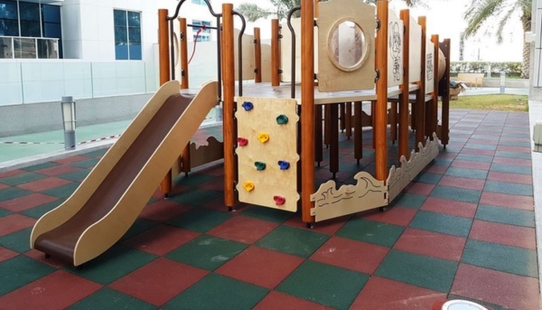 Rubber mulch safety flooring