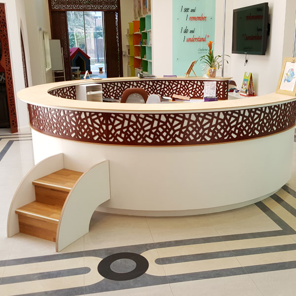 Mashrabiya Reception Desk With Steps