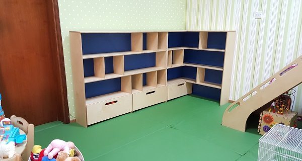moon kids furniture l shaped display shelf