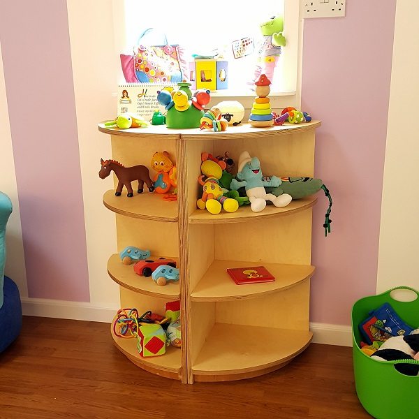 moon kids furniture corner unit with 3 compartments