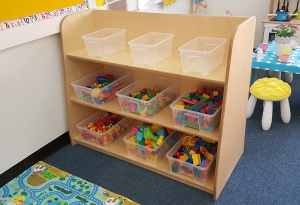 Shelving Unit With Magnetic Board