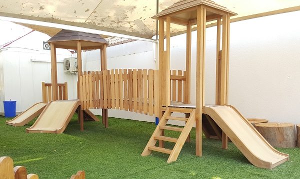 moon kids play time steps and slide climbing tower bridge