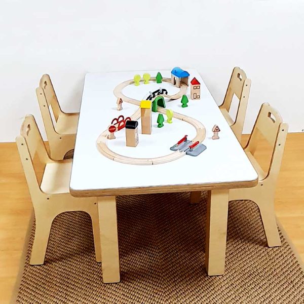 Small Work Bench & 4 Chair Set