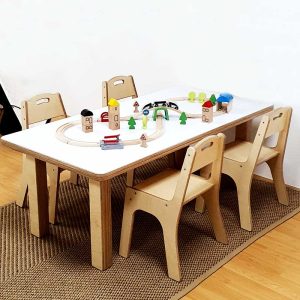 Small Work Bench & 4 Chair Set