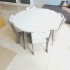 Round Table & 4 Chair Set - White