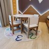 Round Table & 4 Chair Set - White